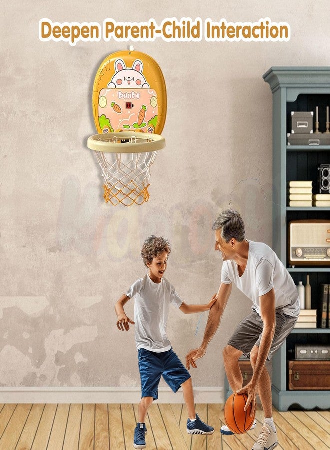 Kidology Indoor Mini Wall Basketball Hoop Set for Kids |Hanging Dart Board |2-in-1 Portable Cute Bunny Design Outdoor Mini Ball & Rings Games,Gift for Kids 3+ (Multicolor) - Image 4